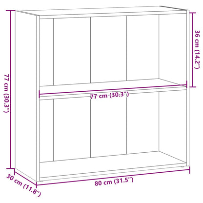 Bokhylla rökfärgad ek 80x30x77 cm konstruerat trä