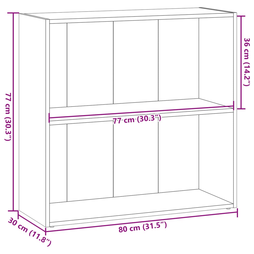 Bokhylla åldrat trä 80x30x77 cm konstruerat trä