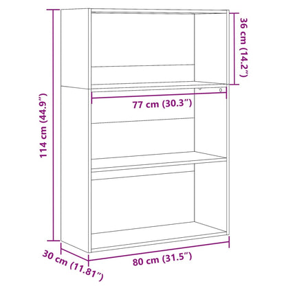 Bokhylla sonoma-ek 80x30x114 cm konstruerat trä