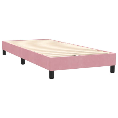 Ramsäng med madrass rosa 90x210 cm sammet