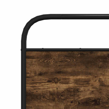 Sängram utan madrass metall rökfärgad ek 160x200 cm