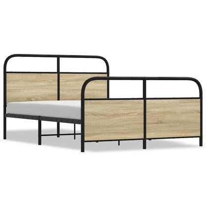 Sängram utan madrass metall sonoma-ek 140x200 cm