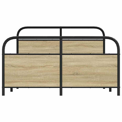 Sängram utan madrass metall sonoma-ek 140x200 cm