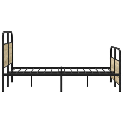 Sängram utan madrass metall sonoma-ek 140x200 cm