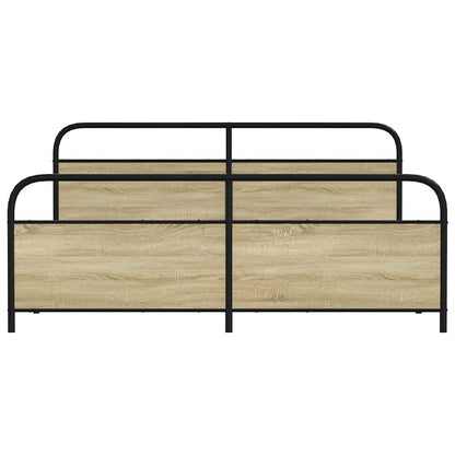 Sängram utan madrass metall sonoma-ek 180x200 cm