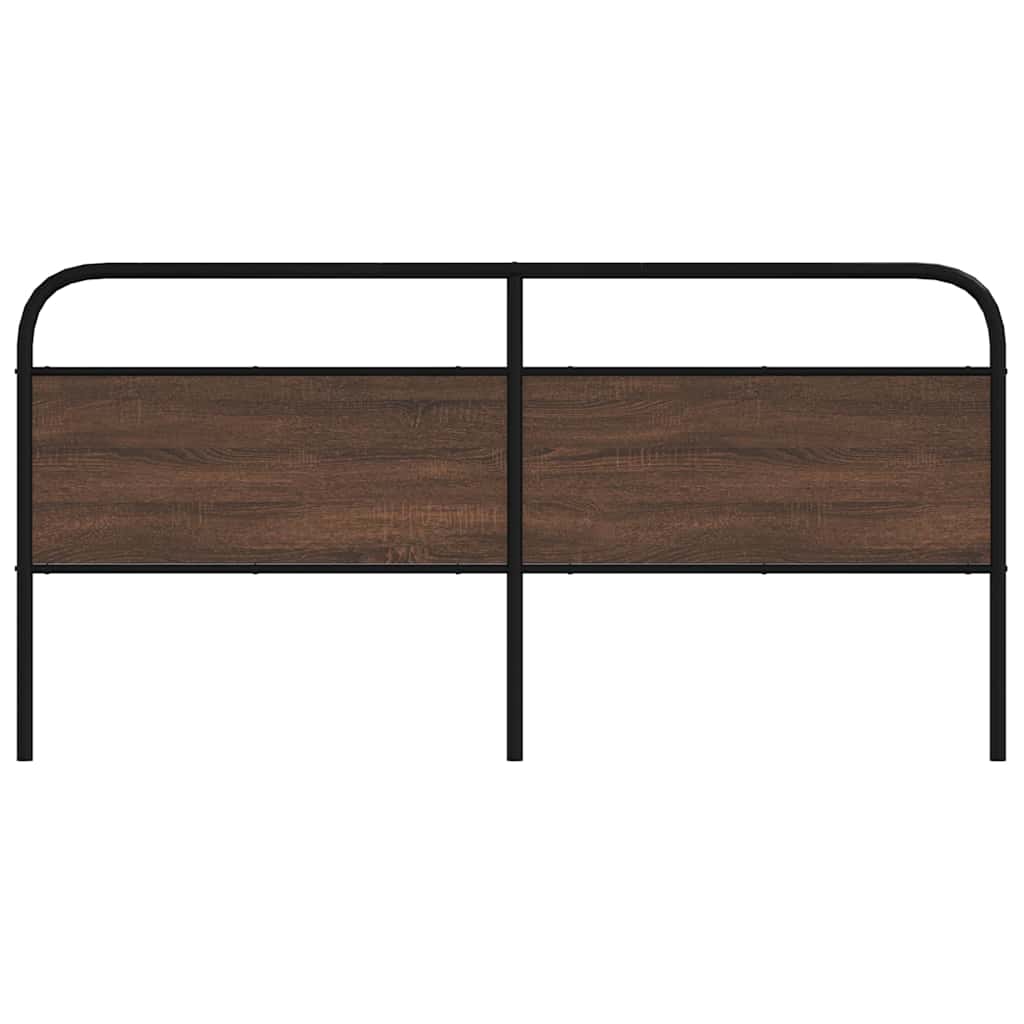 Sänggavel brun ek 180 cm stål och konstruerat trä