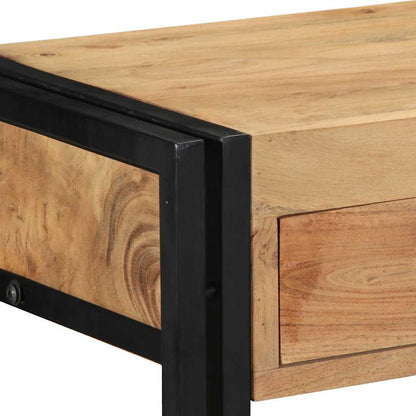 Konsolbord Svart 90x33x75 cm Massivt Akaciaträ och Metall