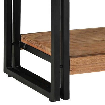 Konsolbord Svart 90x33x75 cm Massivt Akaciaträ och Metall