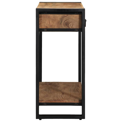 Konsolbord Svart 90x33x75 cm Massivt Akaciaträ och Metall