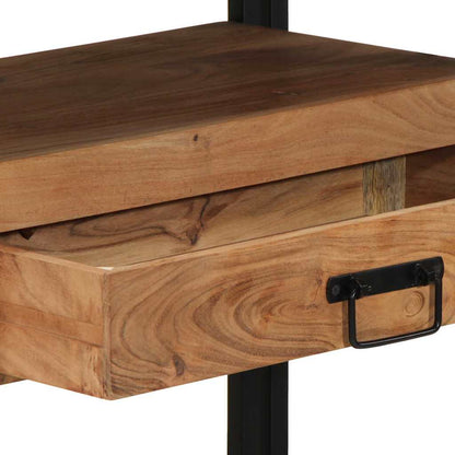 Sidobord Svart 120x33x75 cm Massivt akaciaträ och metall