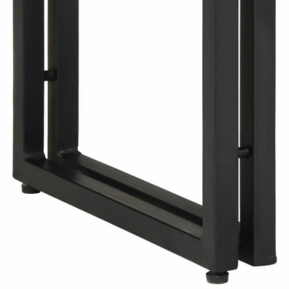Sidobord Svart 120x33x75 cm Massivt akaciaträ och metall