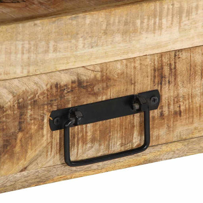 Sidobord Svart 90x33x75 cm Massivt Mangoträ och Metall
