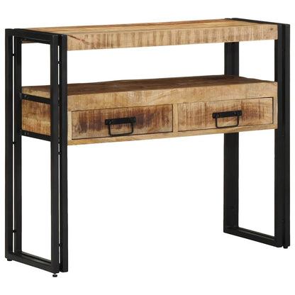 Sidobord Svart 90x33x75 cm Massivt Mangoträ och Metall