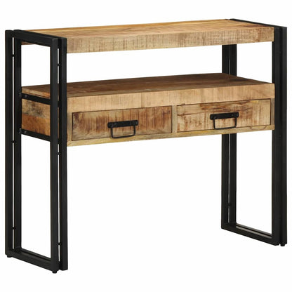 Sidobord Svart 90x33x75 cm Massivt Mangoträ och Metall