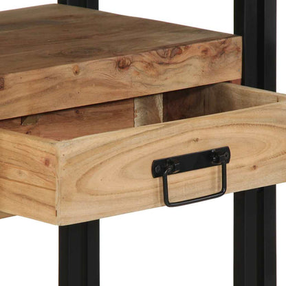 Konsolbord Svart 90x33x75 cm Massivt akaciaträ och metall
