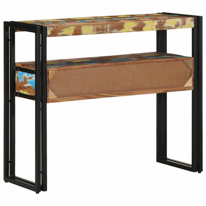 Sidobord Flerfärgad 90x33x75 cm Massivt återvunnet trä & Metall