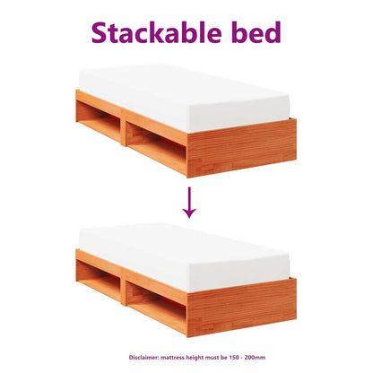 Dagbädd utan madrass vaxbrun 75x190 cm massiv trä furu