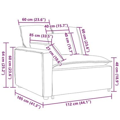 Modulär soffa armstödsändmodul med dynor mörkgrön 100 cm