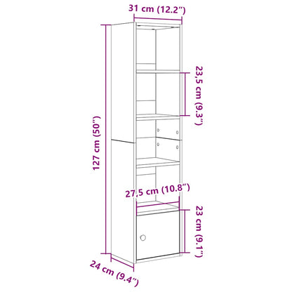 Bokhylla vit 31x24x127 cm konstruerat trä