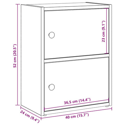 Bokhylla vit 40x24x52 cm konstruerat trä