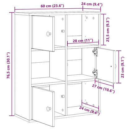 Bokhylla svart ek 60x24x76,5 cm konstruerat trä