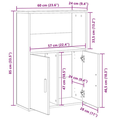 Bokhylla vit 60x24x85 cm konstruerat trä