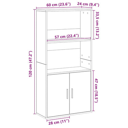 Bokhylla ek 60x24x120 cm konstruerat trä