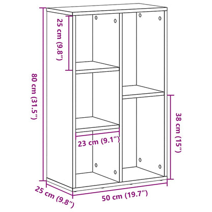 Bokhylla svart ek 50x25x80 cm konstruerat trä