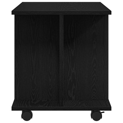 TV-bänk med hjul svart ek 80x40x45 cm konstruerat trä