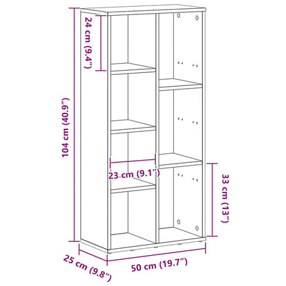 Bokhylla svart ek 50x25x104 cm konstruerat trä