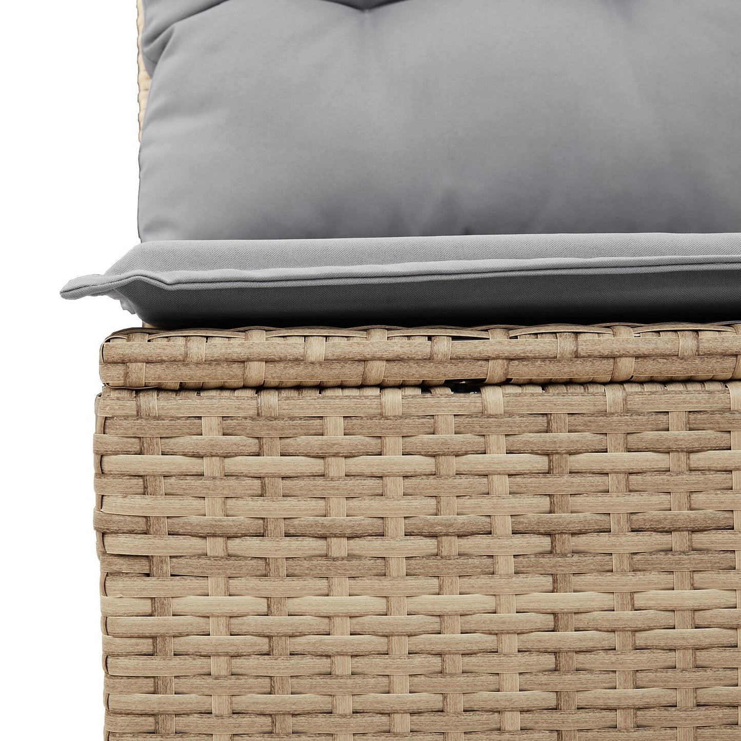 7-delat trädgårdsoffset med kuddar beige poly rotting