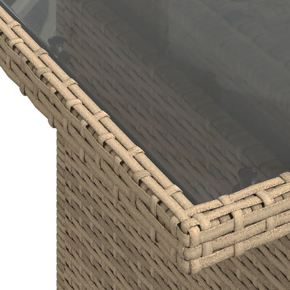 6-delat Trädgårdsoffset med kuddar Beige Poly Rattan