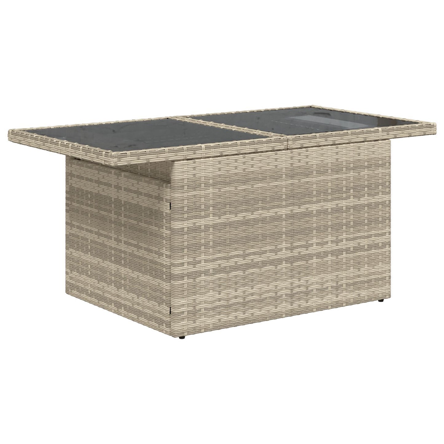 9 Delar Trädgårdsofa Set med Kuddar Ljus Grå Poly Rattan