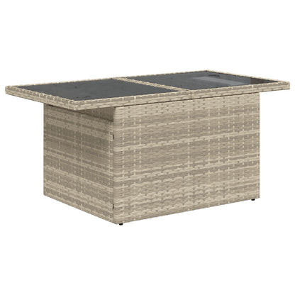 9 Delar Trädgårdsofa Set med Kuddar Ljus Grå Poly Rattan
