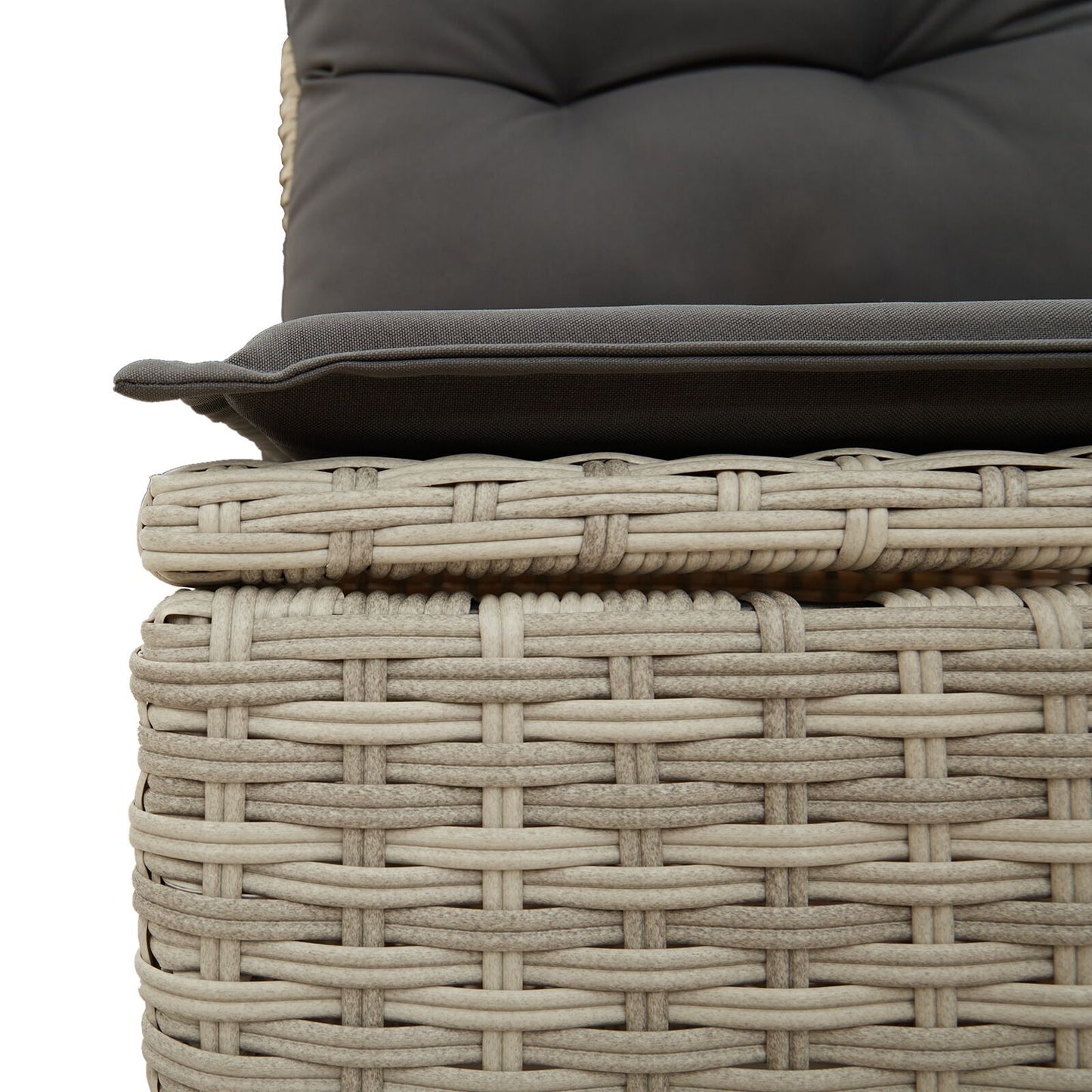 9 Delar Trädgårdsofa Set med Kuddar Ljus Grå Poly Rattan