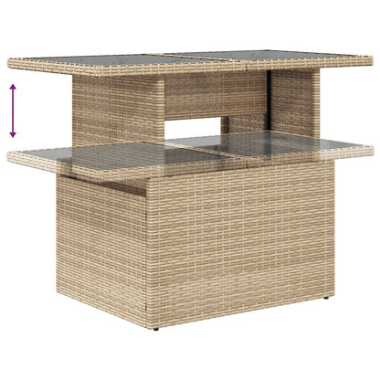 6-delat Trädgårdsoffset med kuddar Beige Poly Rattan