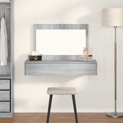 Väggmonterat Sminkbord Grå Sonoma 100x40x70 cm