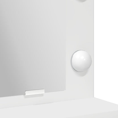 Sminkbord med LED-lampor Vit 50x41x135 cm