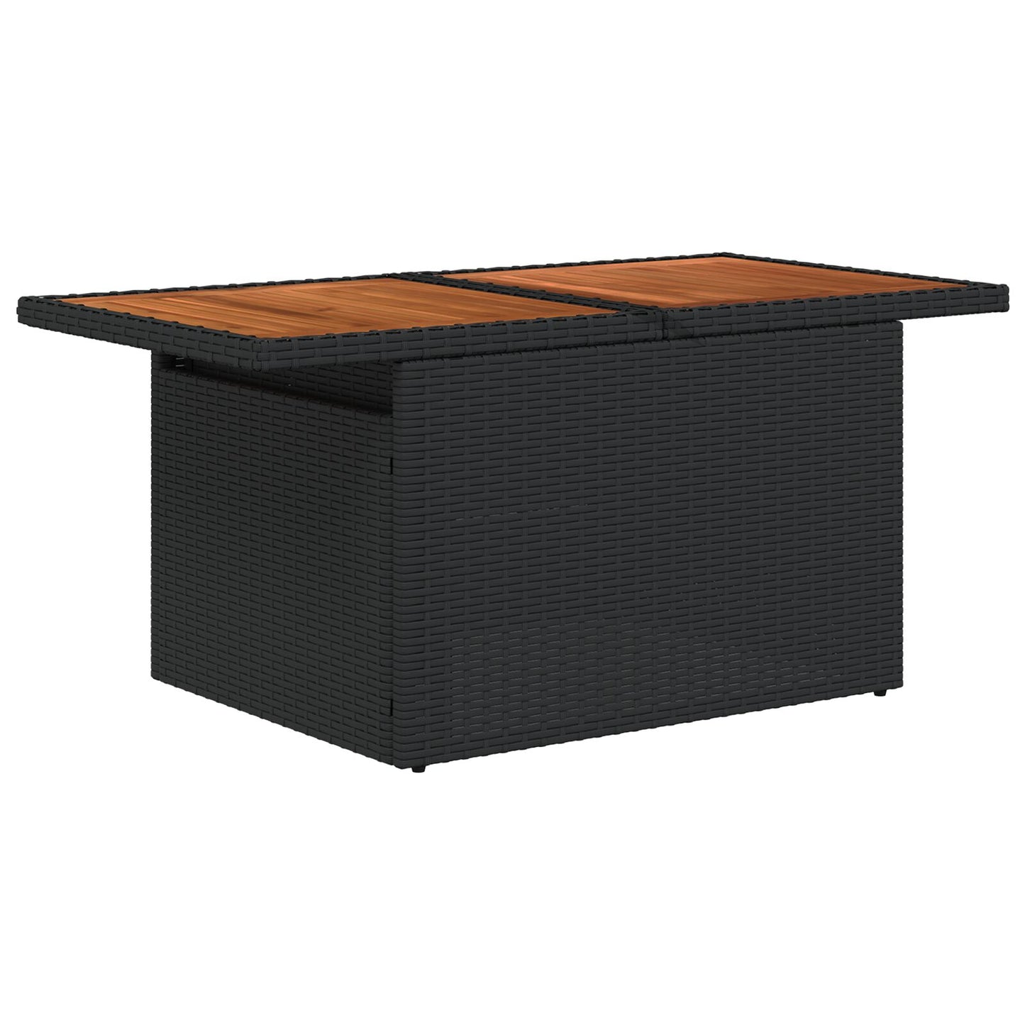 10 delars trädgårdsoff Set med kuddar Svart Poly Rattan