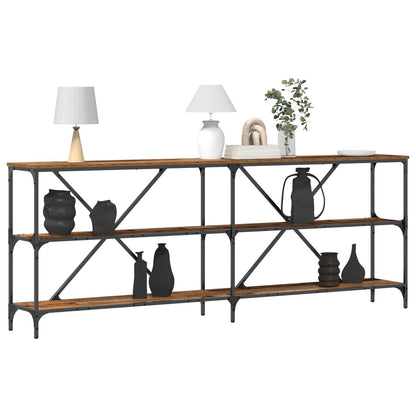 Konsolbord Gamla Trä 200x30x75 cm Ingenjörsträ och Stål