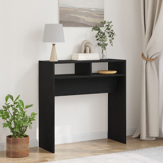 Svart Ek Konsolbord - 78x30x80 cm - Tillverkat av konstruerat trä
