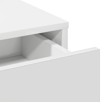 Sminkbord med LED-lampor Vit 50x41x135 cm