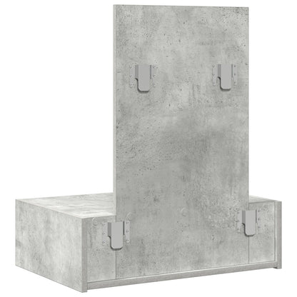 Väggmonterat sminkbord Betonggrå 60x40x70 cm