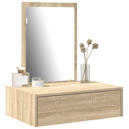 Väggmonterat Sminkbord Sonoma Ek 60x40x70 cm