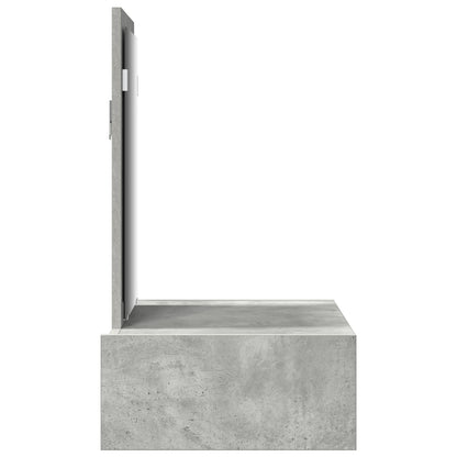 Väggmonterat sminkbord Betonggrå 60x40x70 cm