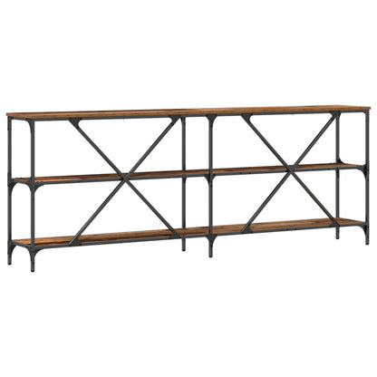 Konsolbord Gamla Trä 200x30x75 cm Ingenjörsträ och Stål