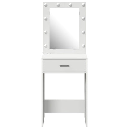 Sminkbord med LED-lampor Vitt 50x41x135 cm