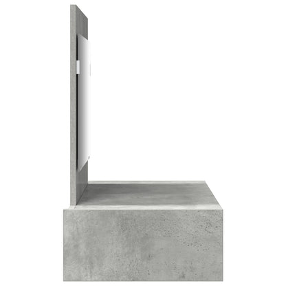 Väggmonterat sminkbord Betonggrå 83x40x70 cm