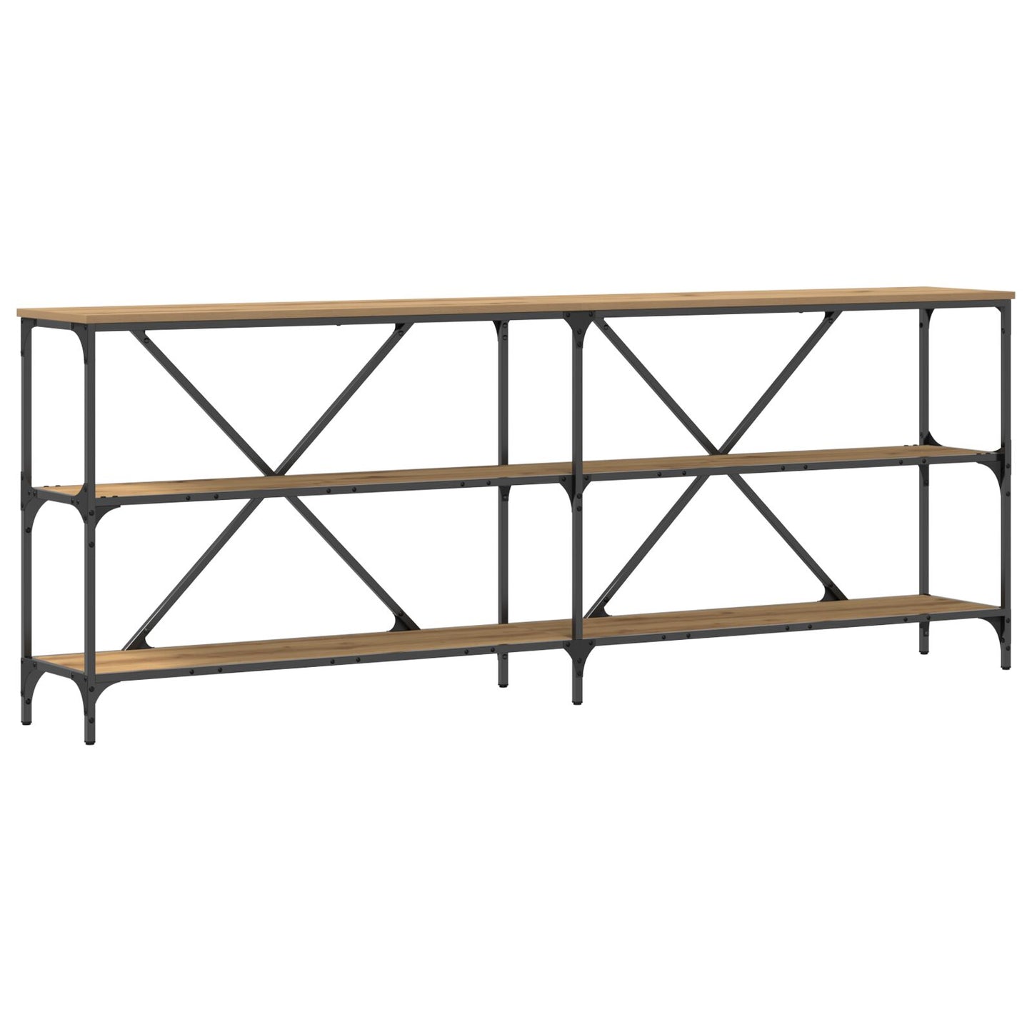 Konsolbord Artisan Ek 200x30x75 cm Konstruerat trä och Stål