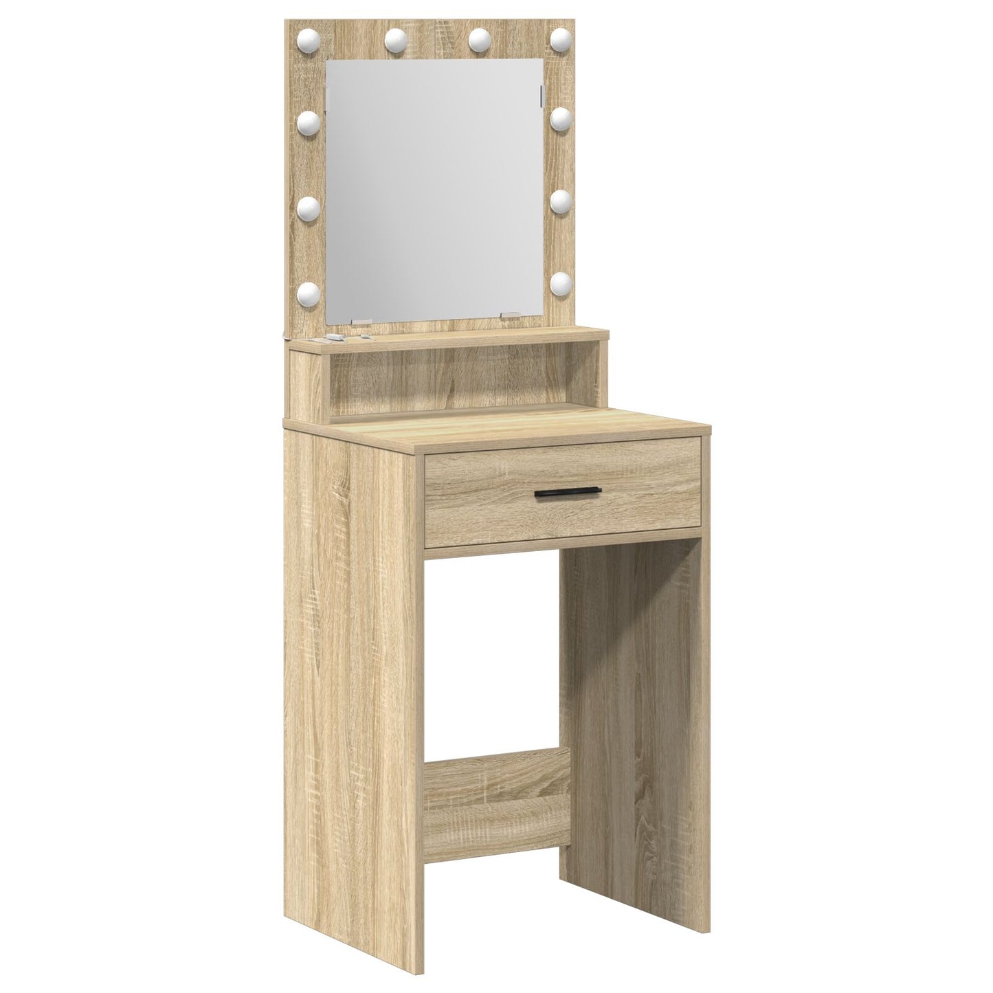 Sminkbord med LED-ljus Sonoma Ek 50x41x135 cm